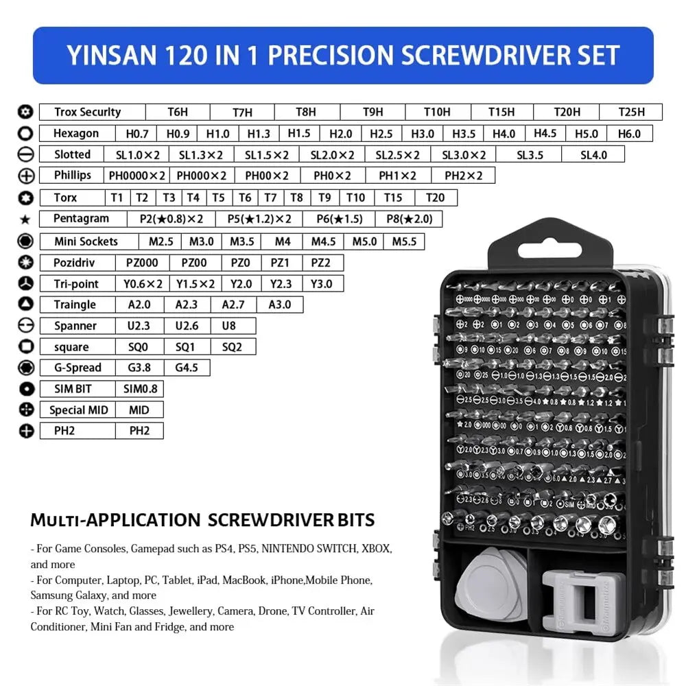 115-in-1 Precision Screwdriver Set – Magnetic Repair Tool Kit for Electronics, Laptops, and DIY Projects