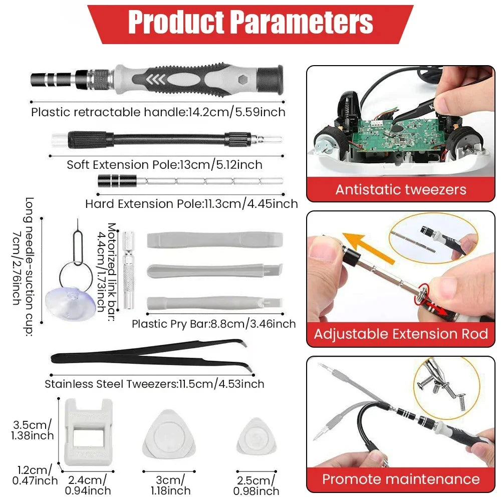 115-in-1 Precision Screwdriver Set – Magnetic Repair Tool Kit for Electronics, Laptops, and DIY Projects