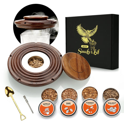 🔥 Glass Top Cocktail Smoker Kit | Whiskey & Drink Infusion Set