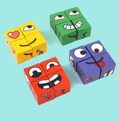 "Montessori Expression Puzzle Cube – Fun Building Blocks for Kids, Early Learning & Educational Toy"