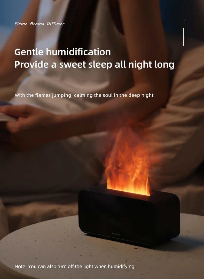 FlameGlow LED Aromatherapy Humidifier – Mini Air Diffuser with Colorful Lights & Timer