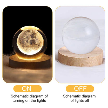 "3D Galaxy Crystal Ball Lamp – Planetary Projection Night Light with USB for Cozy Ambiance"