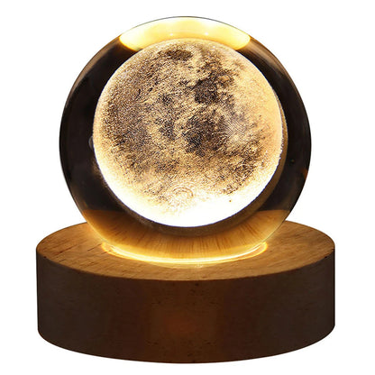 "3D Galaxy Crystal Ball Lamp – Planetary Projection Night Light with USB for Cozy Ambiance"