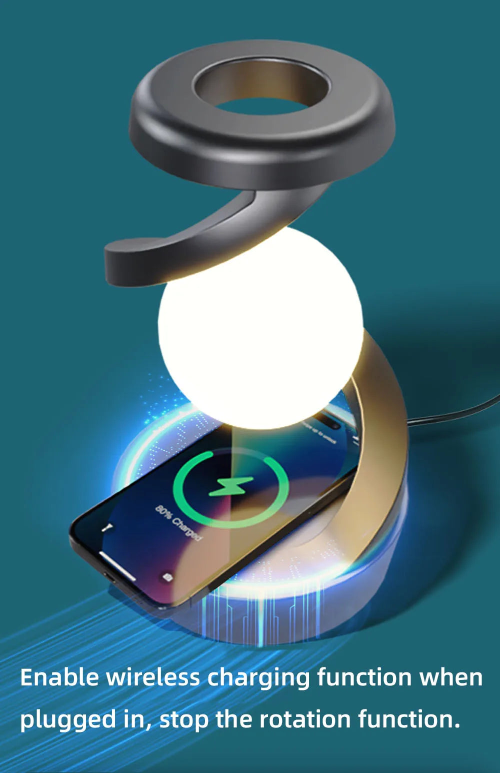 🌈 RGB Touch Atmosphere Lamp | Wireless Charging & Stylish Night Light