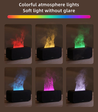 FlameGlow LED Aromatherapy Humidifier – Mini Air Diffuser with Colorful Lights & Timer