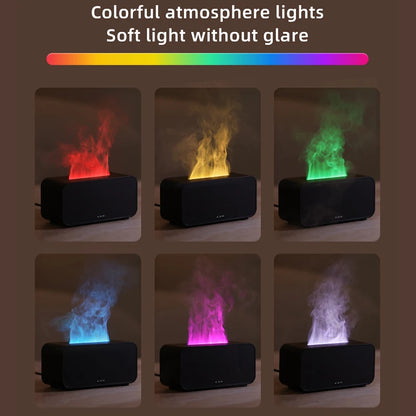 FlameGlow LED Aromatherapy Humidifier – Mini Air Diffuser with Colorful Lights & Timer