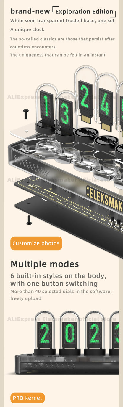 EleksMaker EleksTube IPS Retro Glow Nixie-Style Clock