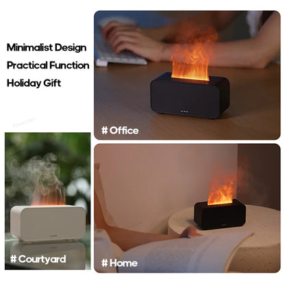 FlameGlow LED Aromatherapy Humidifier – Mini Air Diffuser with Colorful Lights & Timer