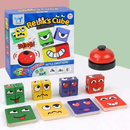 "Montessori Expression Puzzle Cube – Fun Building Blocks for Kids, Early Learning & Educational Toy"